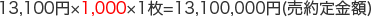 13,100�~�~1,000�~1��=13,100,000�~(�������z)